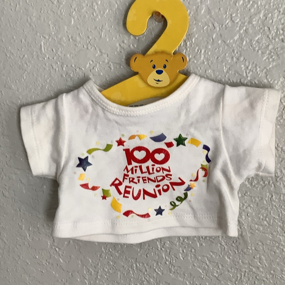 Build-A-Bear White Tee with Pink Bowl and Blue Paw Brush - Picture 2 of 6